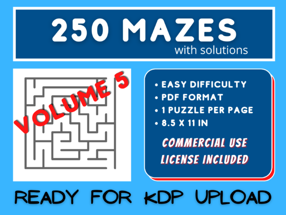 250 Easy Square Mazes V005: Creative and Fun