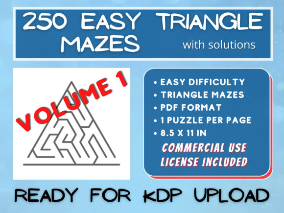 250 Easy Triangle Mazes V001: A Fun Puzzle Book