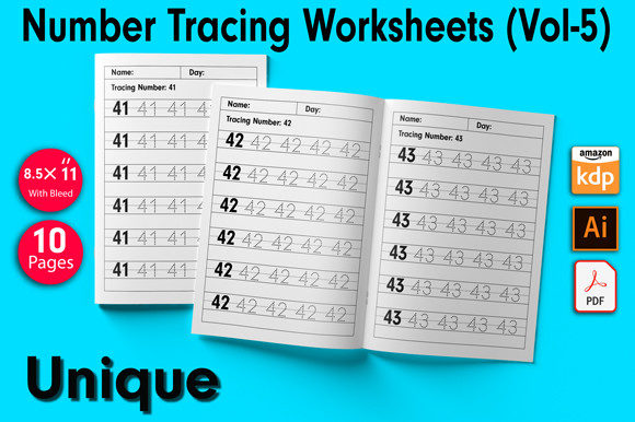 Enhancing Early Numeracy Skills with Number Tracing Worksheets Vol-5