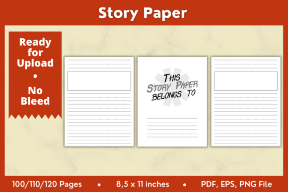 Unlock Creativity with Story Paper KDP Interior 8,5x11in