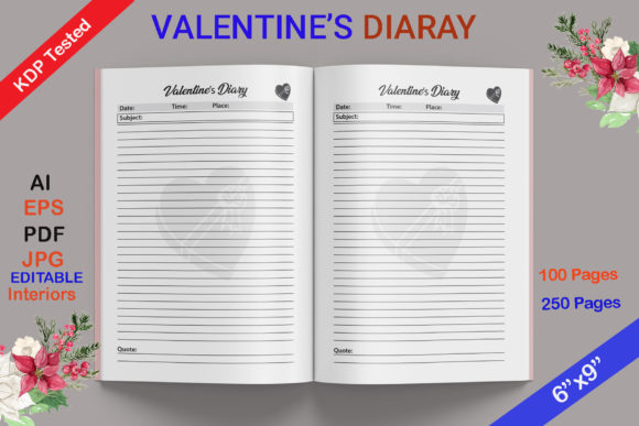 Valentine's Day Gift Diary Interior: A Creative and Unique Design for Your Special Moments